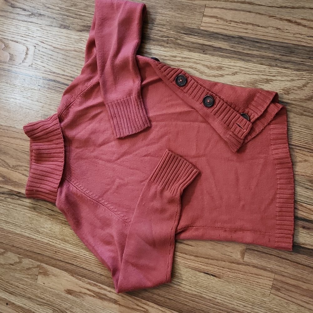 Coral Turtleneck Sweater
